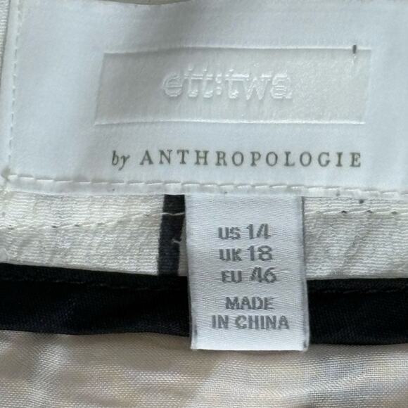 Anthropologie ETT:TWA Plus Manon Striped Flared Wide Leg Pants White Size 14 - Picture 12 of 14